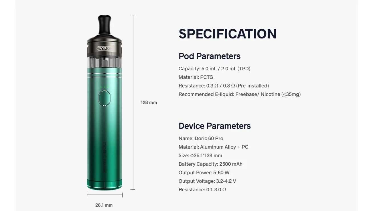 KIT Doric 60 Pro 2500mAh - VooPoo 5 Doric 60 Pro kit 15 | Ecigareta.hr