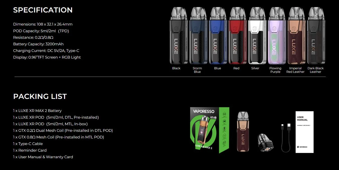 Vaporesso LUXE XR Max 2 Pod 5 | Ecigareta.hr