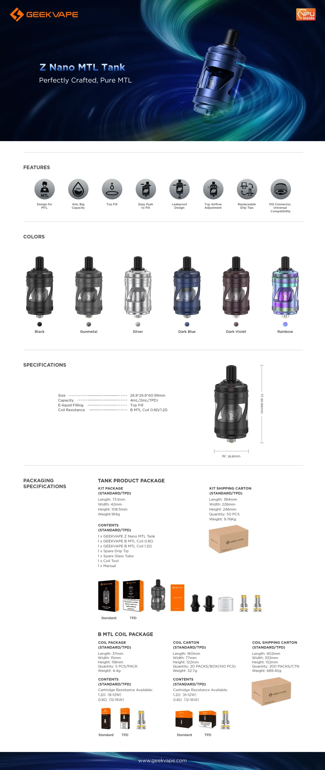 Z Nano MTL Tank SPEC scaled | Ecigareta.hr