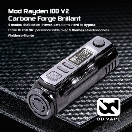 BD Vape Mod Rayden 100 V2 Glossy Forged Carbon Limited Edition 1000pcs - BD Vape