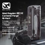 Mod Rayden 100 V2 Glossy Forged Carbon Limited Edition 1000pcs - BD Vape - Slika 4