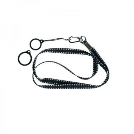 Flat Lanyard With 2 Silicone Rings Black (1kom)
