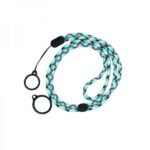 Round Adjustable Lanyard With 2 Silicone Rings Black + Blue (1kom)