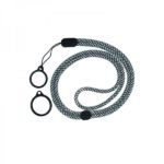 Round Adjustable Lanyard With 2 Silicone Rings Black + Grey (1kom)