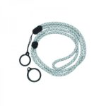 Round Adjustable Lanyard With 2 Silicone Rings Grey + White (1kom)