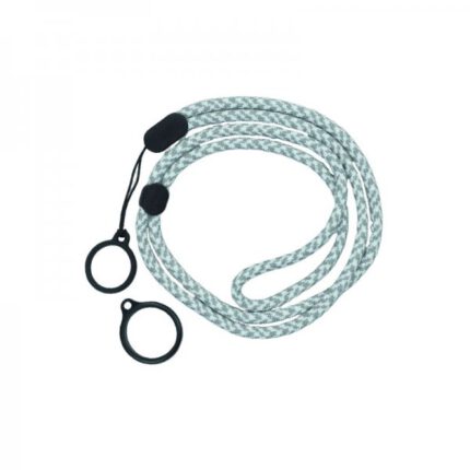 Round Adjustable Lanyard With 2 Silicone Rings Grey + White (1kom)