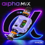 KIT Alpha Mix 4ml 1300mAh - Smoktech u ljubičastoj boji s dva pod-a i 1.47" TFT ekranom, uz USB-C kabel.