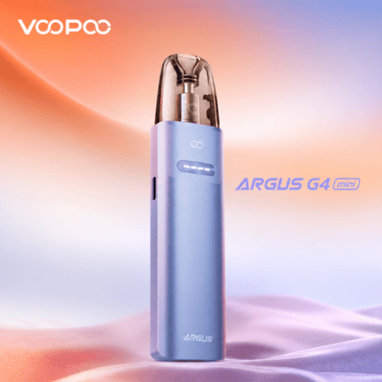 KIT Pod Argus G4 Mini - Voopoo u ljubičastoj boji s LED indikatorima i prozirnim rezervoarom za jednostavno praćenje razine tekućine.